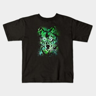 Wolf - Green Kids T-Shirt